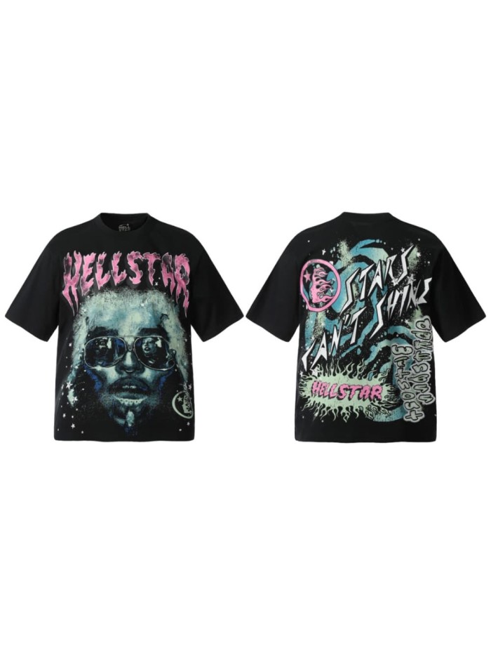 Sunglasses Reflection Figure Print Washed Tee 29092379