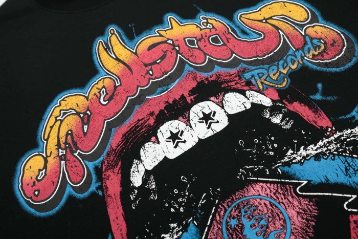 Lightning Rock Lips Print Washed Tee 29092387