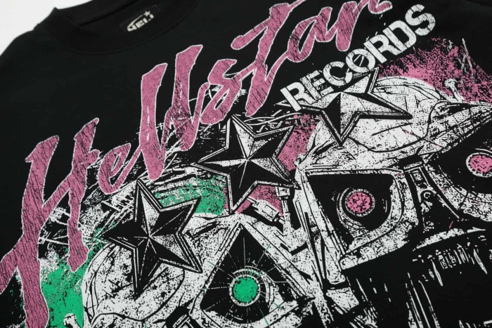 Color-blocked Double-headed Skull Print Washed Tee 29092404