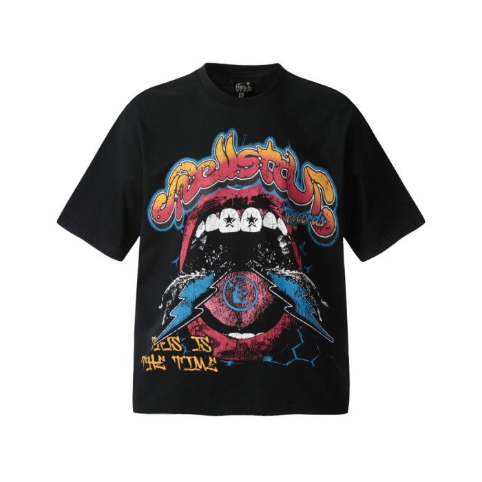 Lightning Rock Lips Print Washed Tee 29092387