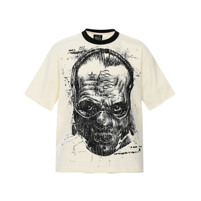 Mask Figure Sketch Print Washed Tee 29092378