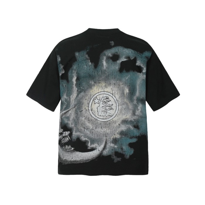 Cloudy Sun Demon Print Washed Tee 29092400