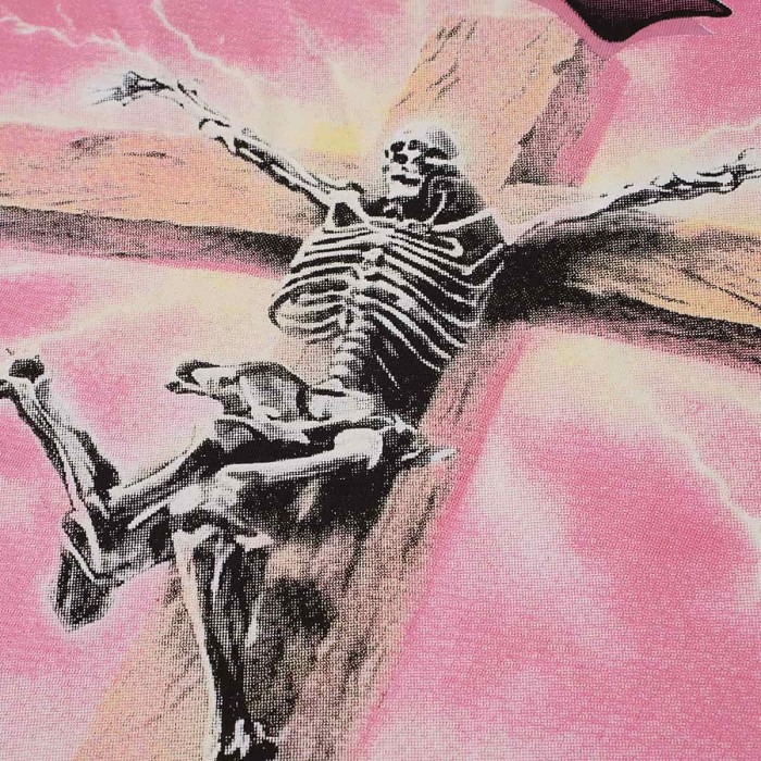 Electric Skull Cross Print Washed Tee 29098133