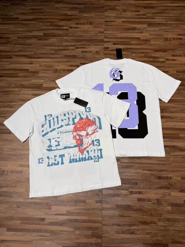 Flame Skull No.13 Back Print Washed Tee 29098137