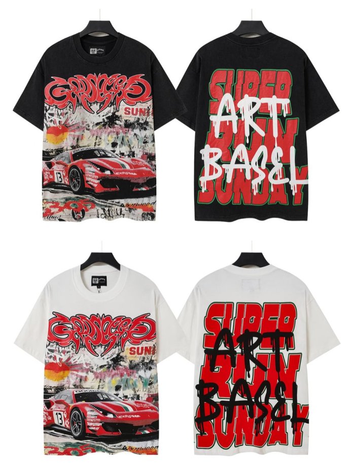 Splatter Graffiti Racing Print Washed Tee 2 colors 29098142