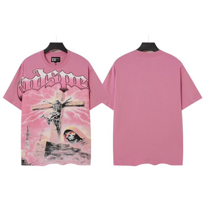 Electric Skull Cross Print Washed Tee 29098133