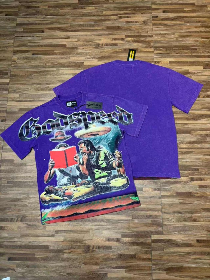 UFO Western Cowboy Hat Print Washed Tee 29098132