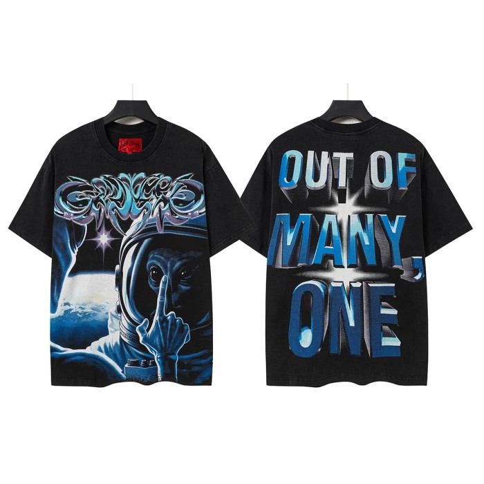 Alien Astronaut Finger Print Washed Tee 2 colors 29098146