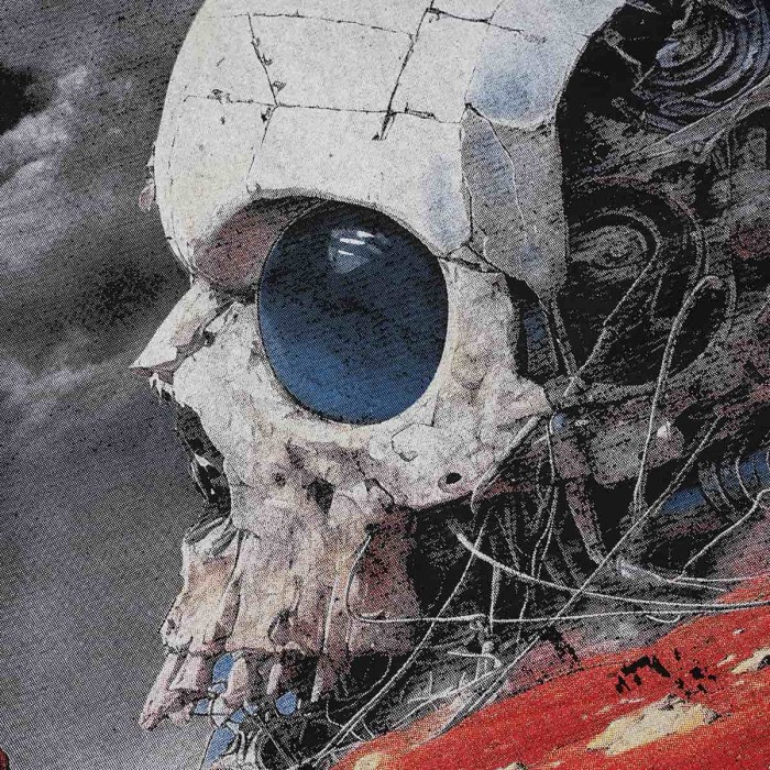 Giant Mechanical Skull Blood Print Washed Tee 29098139