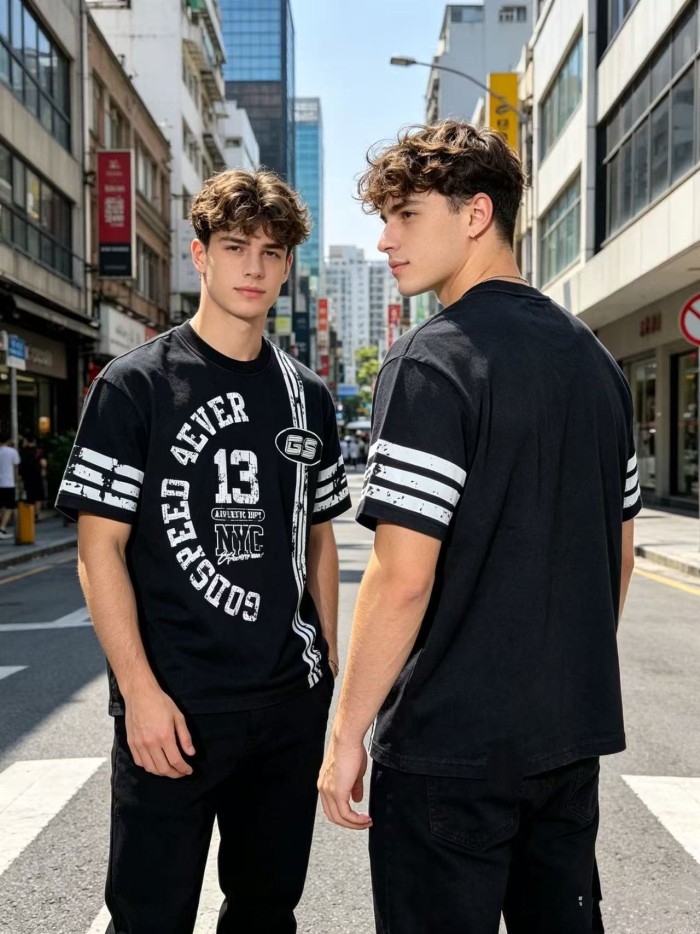 Retro No.13 Sport Style Print Washed Tee 2 colors 29098134