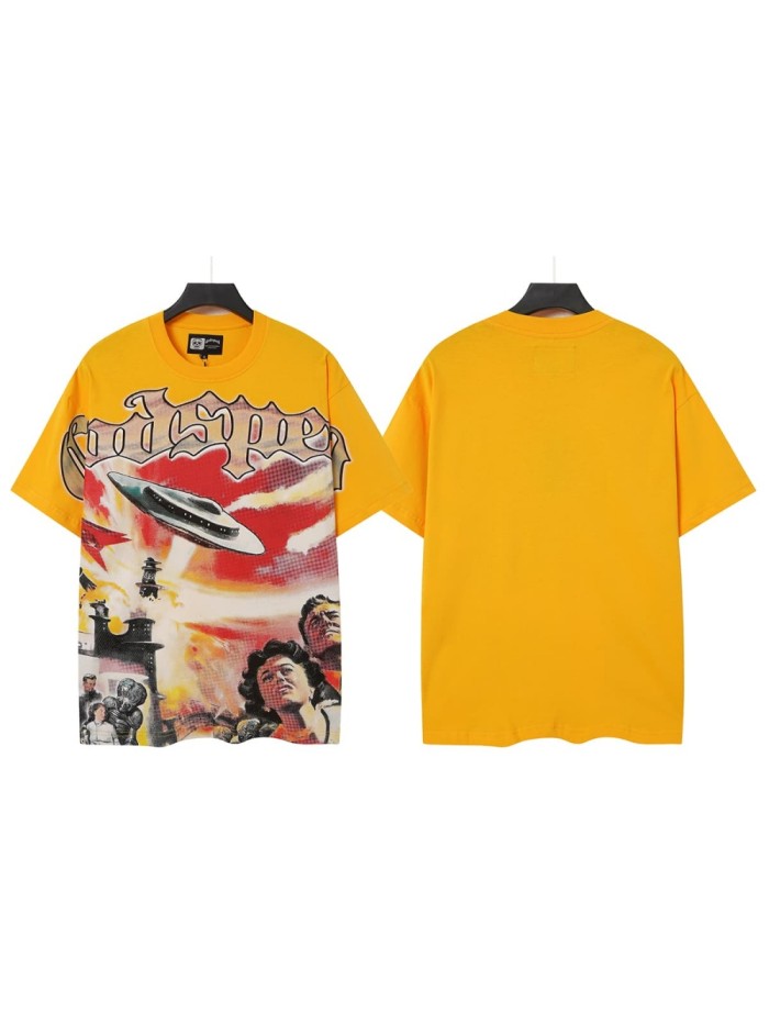 Retro Era Alien Invasion Print Washed Tee 29098136