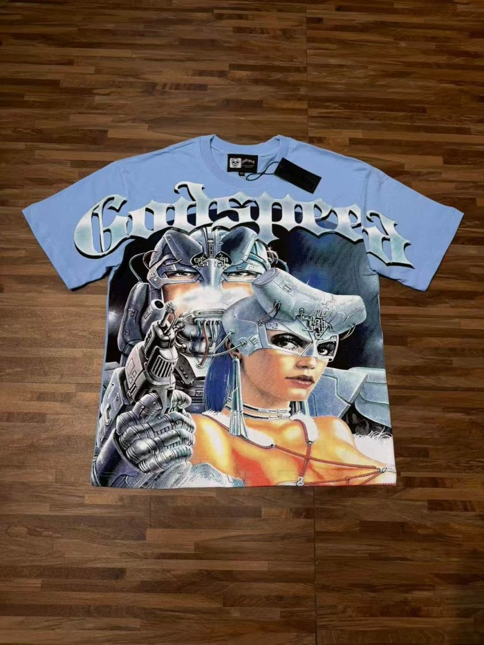 Cyber Twin Female Robot Print Washed Tee 2 colors 29098144