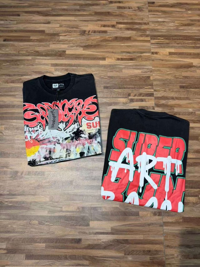 Splatter Graffiti Racing Print Washed Tee 2 colors 29098142