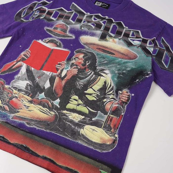 UFO Western Cowboy Hat Print Washed Tee 29098132