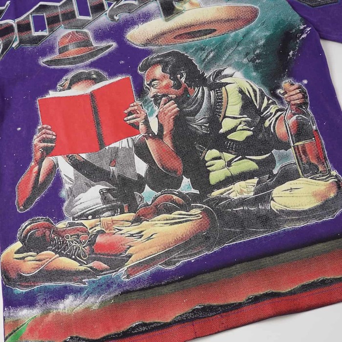 UFO Western Cowboy Hat Print Washed Tee 29098132