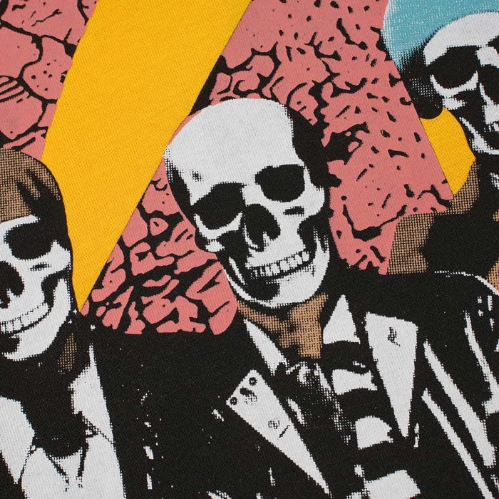 Skull Guitar Band Print Washed Tee 29098140