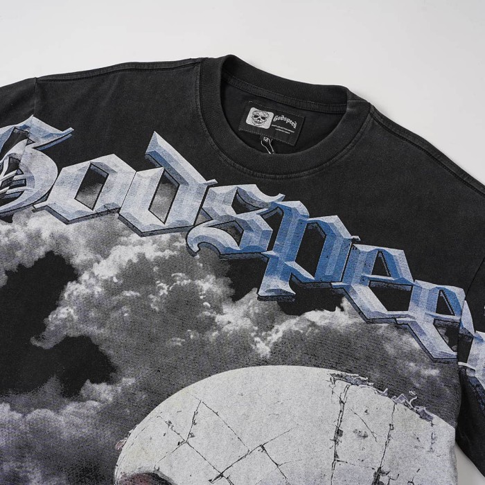 Giant Mechanical Skull Blood Print Washed Tee 29098139