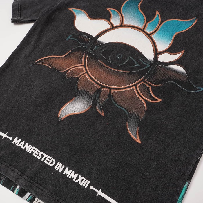 Face-Covering Statue of Liberty Print Washed Tee 2 colors 29098148