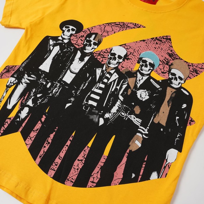 Skull Guitar Band Print Washed Tee 29098140