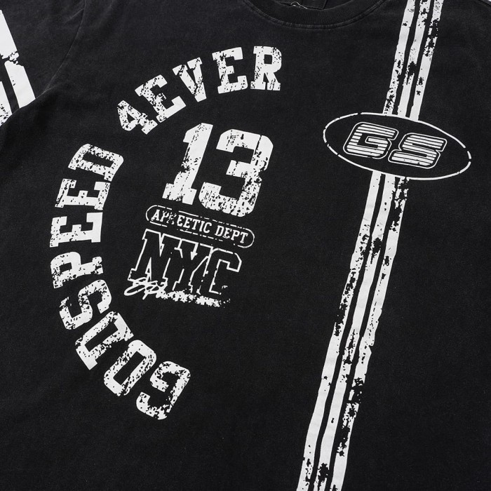 Retro No.13 Sport Style Print Washed Tee 2 colors 29098134