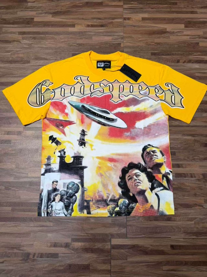 Retro Era Alien Invasion Print Washed Tee 29098136