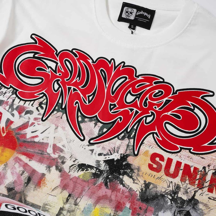 Splatter Graffiti Racing Print Washed Tee 2 colors 29098142