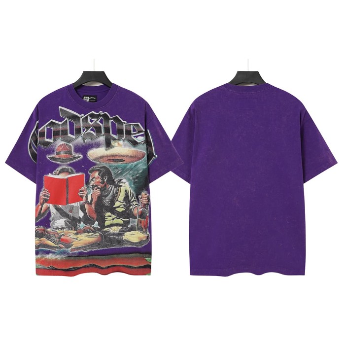 UFO Western Cowboy Hat Print Washed Tee 29098132