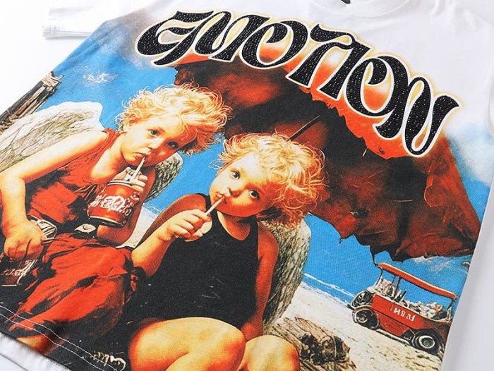 Beach Vacation Angel Soda Rhinestone Print Tee 29105629