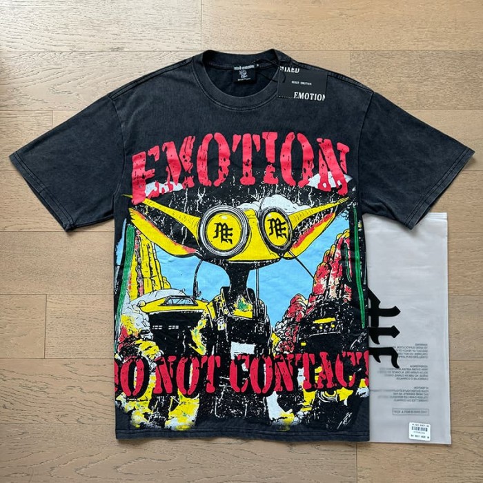 Long-eared Glasses Alien Print Washed Tee 29105638