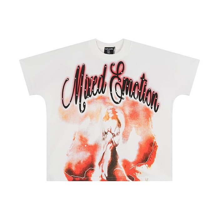 Flame Smudge Angel Rhinestone Print Tee 29105631