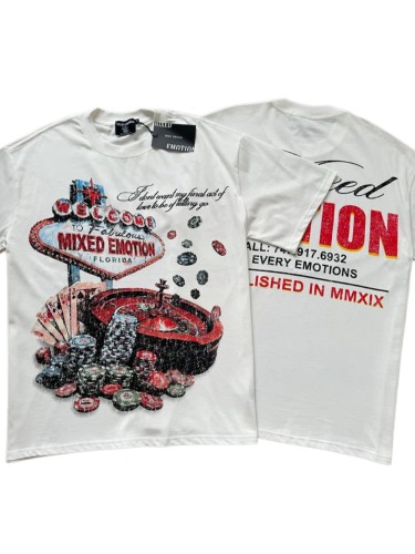 Las Vegas Casino Rhinestone Print Washed Tee 29105646