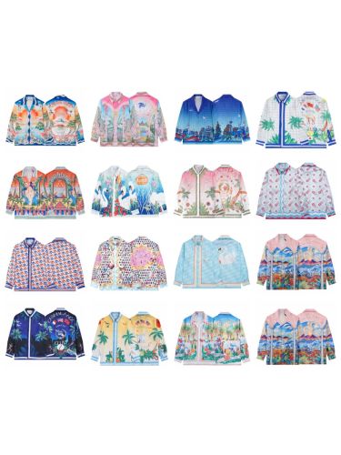 Bright Pattern Resort Style Printed Long Sleeve Shirt 55 colors 29105585