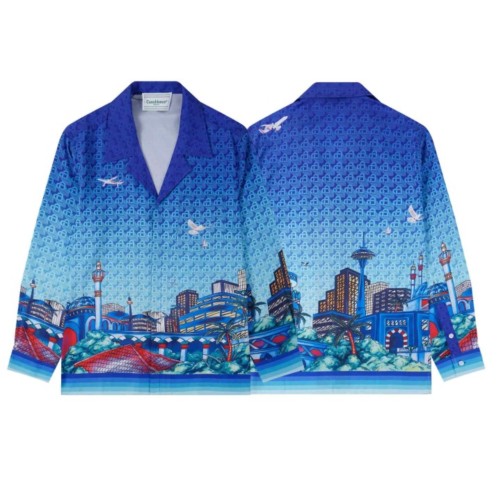 Bright Pattern Resort Style Printed Long Sleeve Shirt 55 colors 29105585