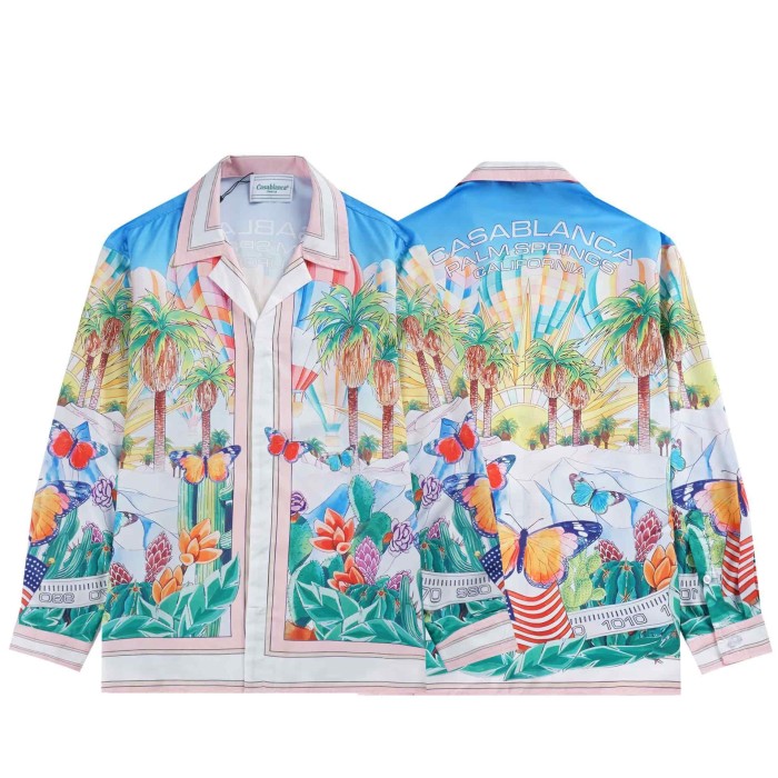 Bright Pattern Resort Style Printed Long Sleeve Shirt 55 colors 29105585