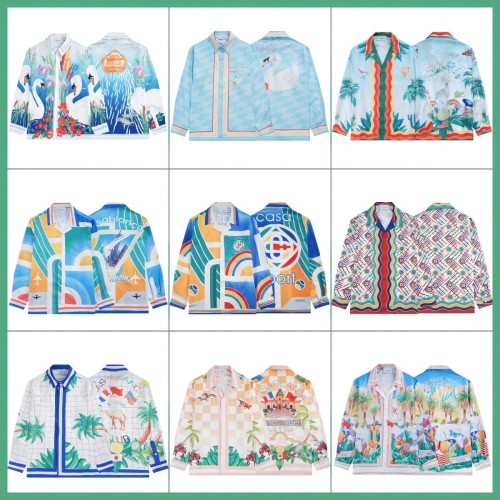 Bright Pattern Resort Style Printed Long Sleeve Shirt 55 colors 29105585