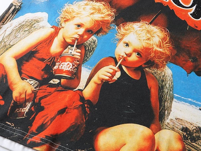 Beach Vacation Angel Soda Rhinestone Print Tee 29105629