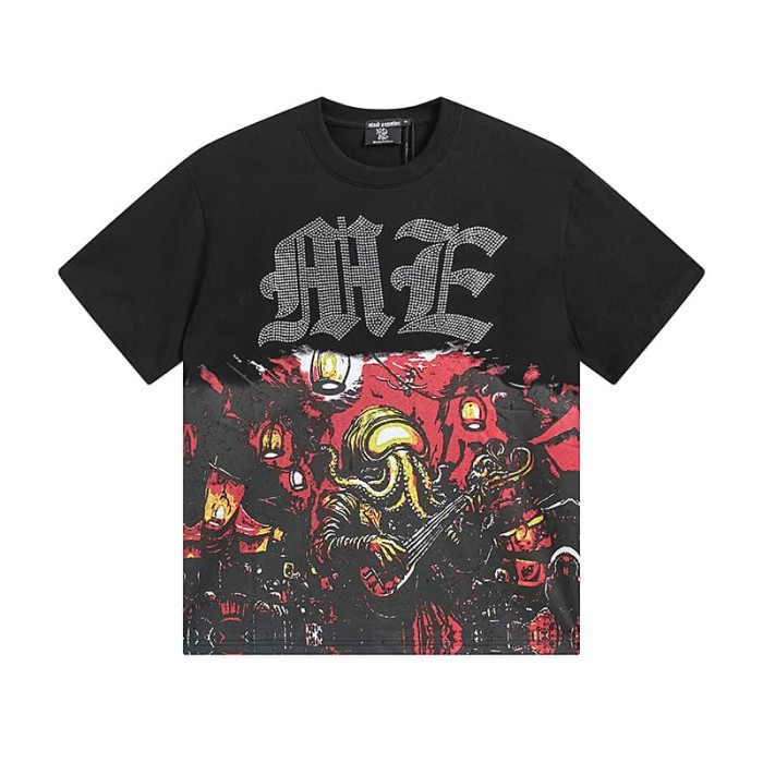Dark Rock Octopus Man Rhinestone Print Tee 2 colors 29105625
