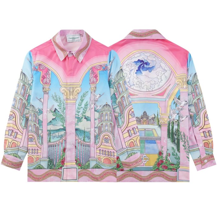 Bright Pattern Resort Style Printed Long Sleeve Shirt 55 colors 29105585