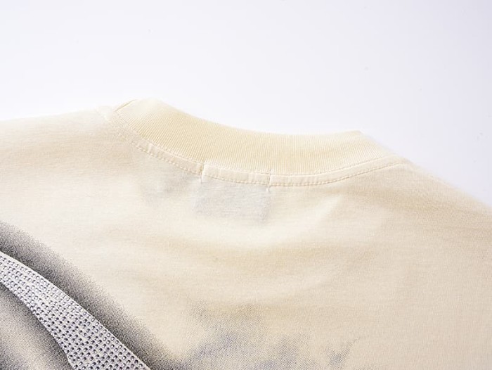 Dove Angel Gradient Rhinestone Print Washed Tee 2 colors 29105639