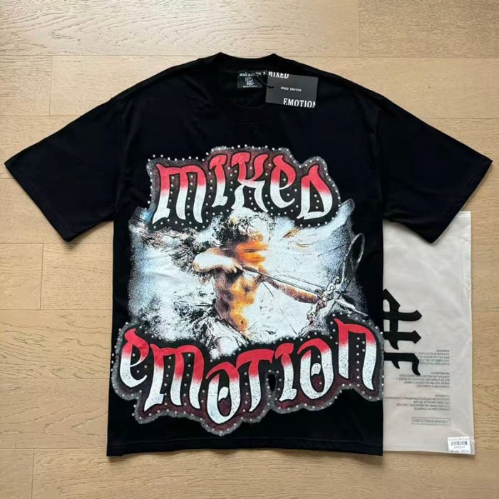 Blurry Archery Angel Rhinestone Print Washed Tee 2 colors 29105648