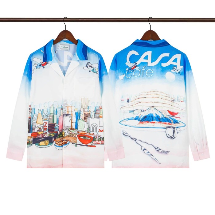 Oil Painting Texture Resort Style Printed Long Sleeve Shirt 41 colors 29105584