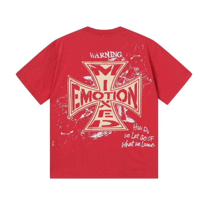 Red Warning Cupid Print Washed Tee 29105637
