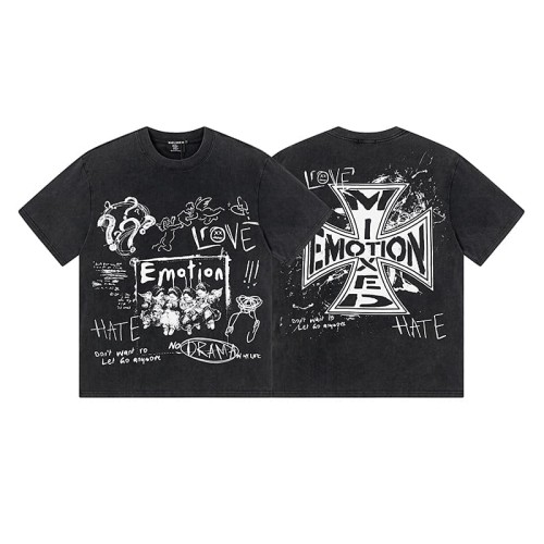 Black And White Graffiti Four Angels Print Washed Tee 29105636