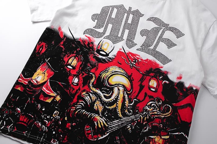 Dark Rock Octopus Man Rhinestone Print Tee 2 colors 29105625