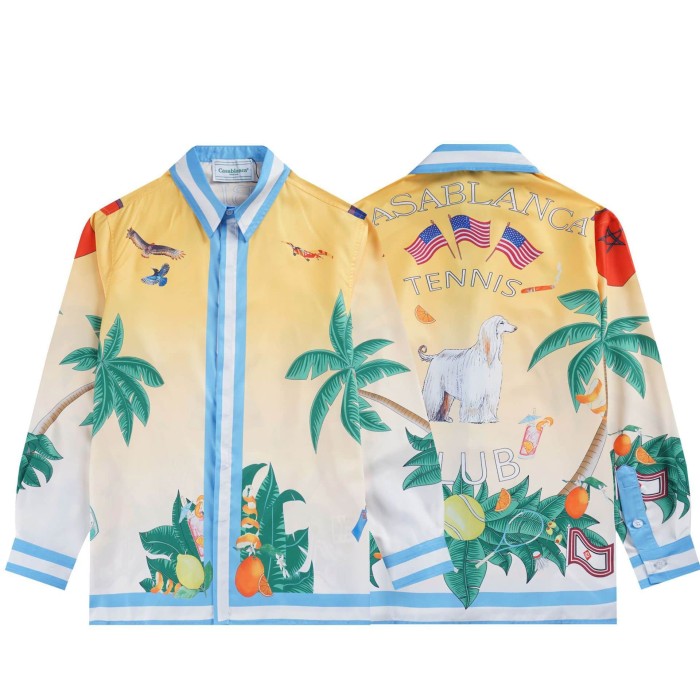 Bright Pattern Resort Style Printed Long Sleeve Shirt 55 colors 29105585