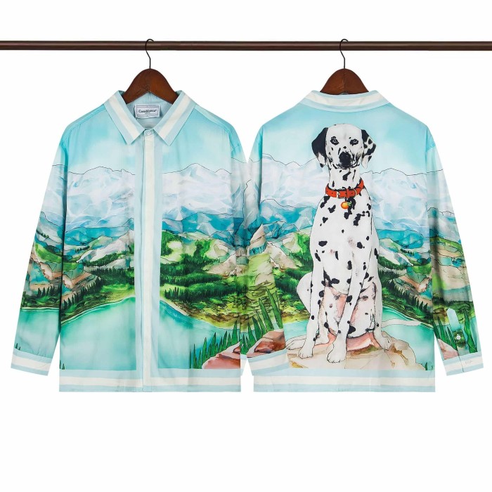 Oil Painting Texture Resort Style Printed Long Sleeve Shirt 41 colors 29105584