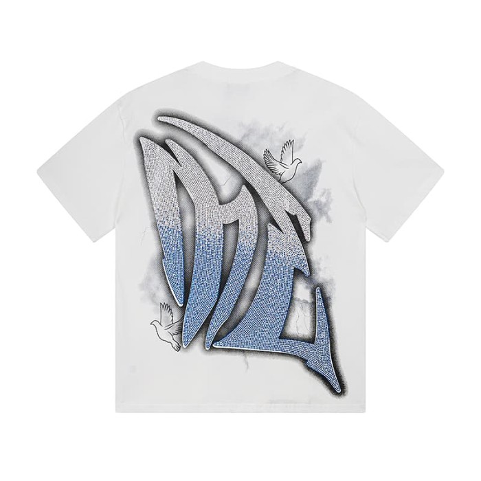 Dove Angel Gradient Rhinestone Print Washed Tee 2 colors 29105639