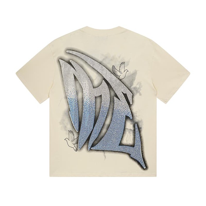 Dove Angel Gradient Rhinestone Print Washed Tee 2 colors 29105639