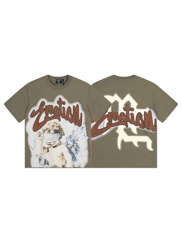Wreath Blindfolded Cupid Rhinestone Print Washed Tee 29105643