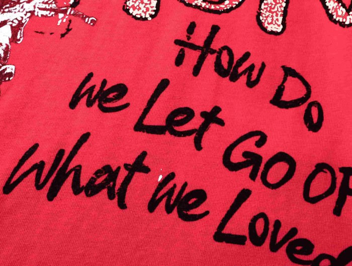Red Warning Cupid Print Washed Tee 29105637